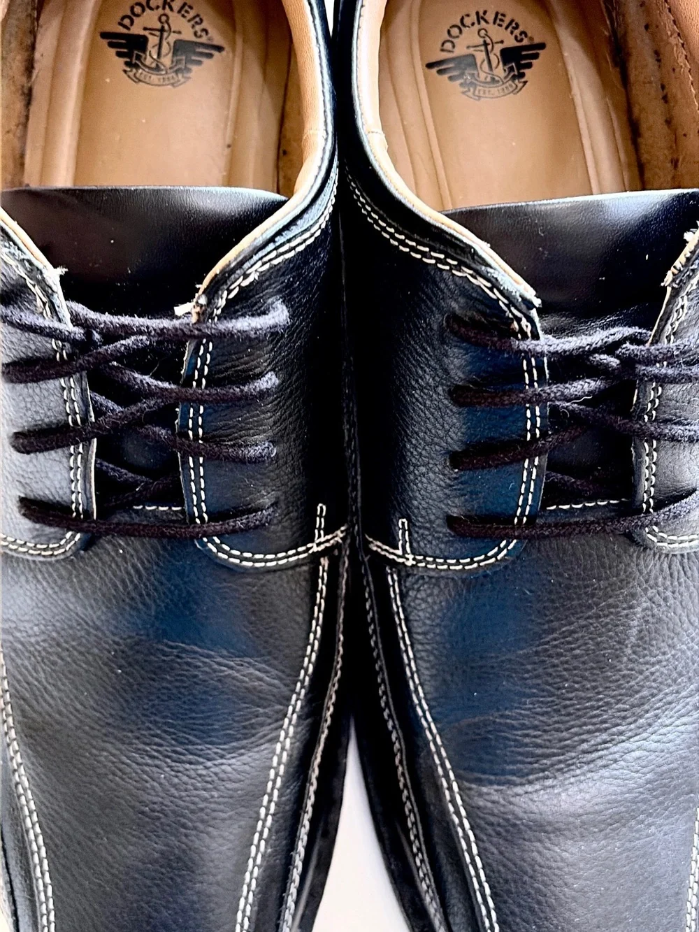 Dockers All Motion Comfort Black Leather Dress Shoes Size 12 W